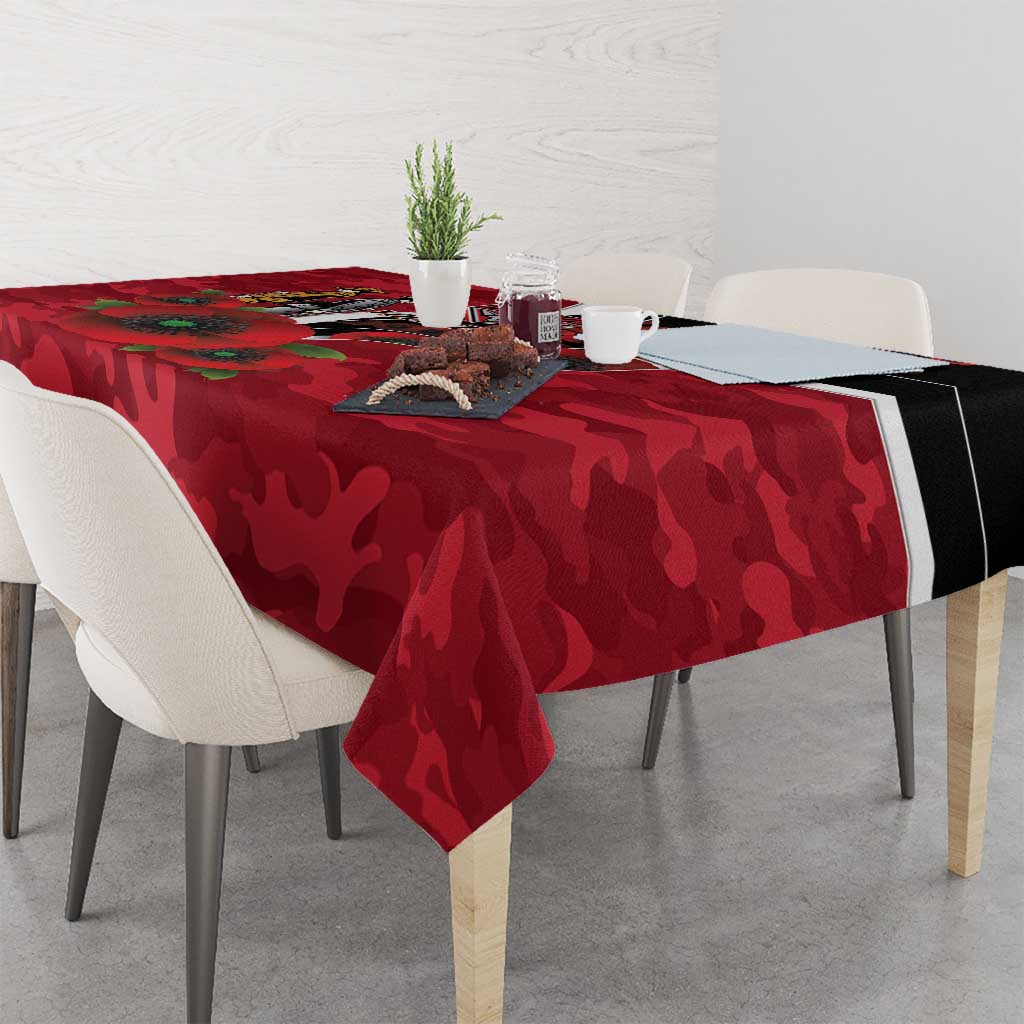 Essendon Bombers ANZAC Personalised Tablecloth Lest We Forget Poppy Camo