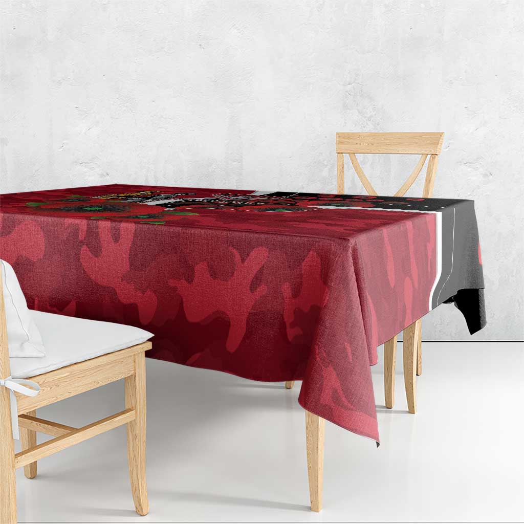 Essendon Bombers ANZAC Personalised Tablecloth Lest We Forget Poppy Camo