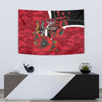 Essendon Bombers ANZAC Personalised Tapestry Lest We Forget Poppy Camo