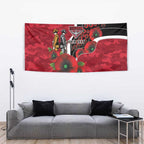 Essendon Bombers ANZAC Personalised Tapestry Lest We Forget Poppy Camo