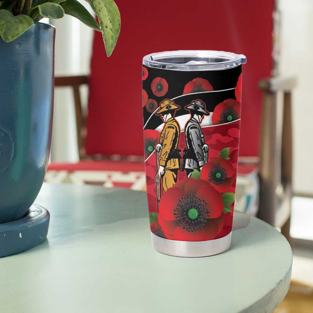 Essendon Bombers ANZAC Personalised Tumbler Cup Lest We Forget Poppy Camo