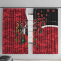 Essendon Bombers ANZAC Personalised Window Curtain Lest We Forget Poppy Camo