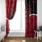 Essendon Bombers ANZAC Personalised Window Curtain Lest We Forget Poppy Camo