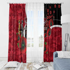 Essendon Bombers ANZAC Personalised Window Curtain Lest We Forget Poppy Camo