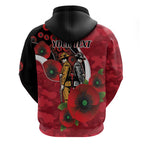 Essendon Bombers ANZAC Personalised Zip Hoodie Lest We Forget Poppy Camo