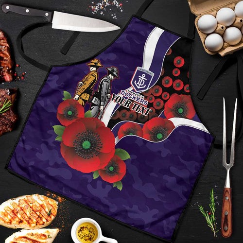 Fremantle Dockers ANZAC Personalised Apron Lest We Forget Poppy Camo
