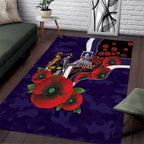 Fremantle Dockers ANZAC Personalised Area Rug Lest We Forget Poppy Camo