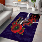 Fremantle Dockers ANZAC Personalised Area Rug Lest We Forget Poppy Camo