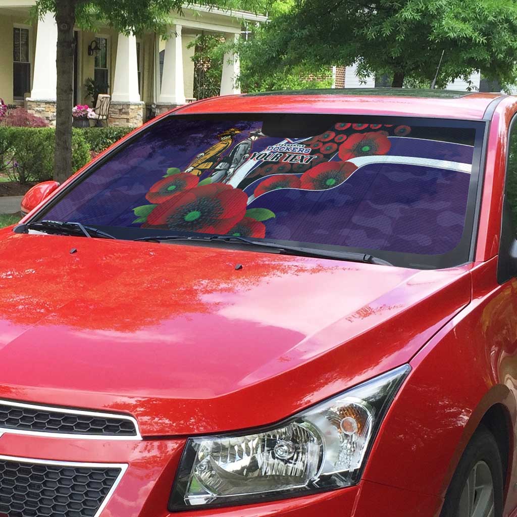 Fremantle Dockers ANZAC Personalised Auto Sun Shade Lest We Forget Poppy Camo