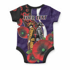 Fremantle Dockers ANZAC Personalised Baby Onesie Lest We Forget Poppy Camo