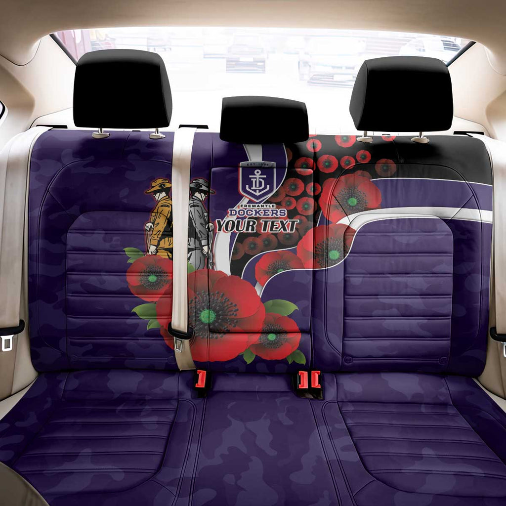 Fremantle Dockers ANZAC Personalised Back Car Seat Cover Lest We Forget Poppy Camo