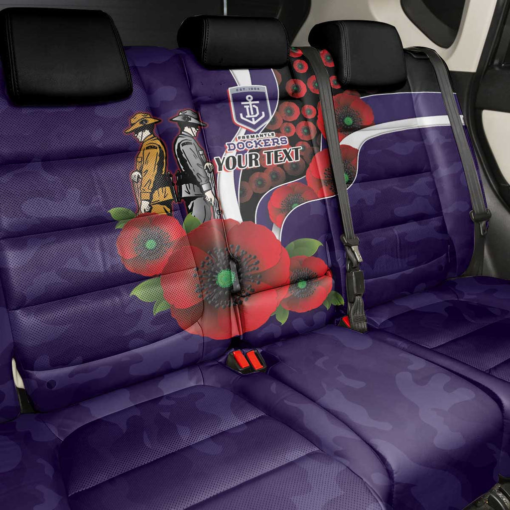 Fremantle Dockers ANZAC Personalised Back Car Seat Cover Lest We Forget Poppy Camo