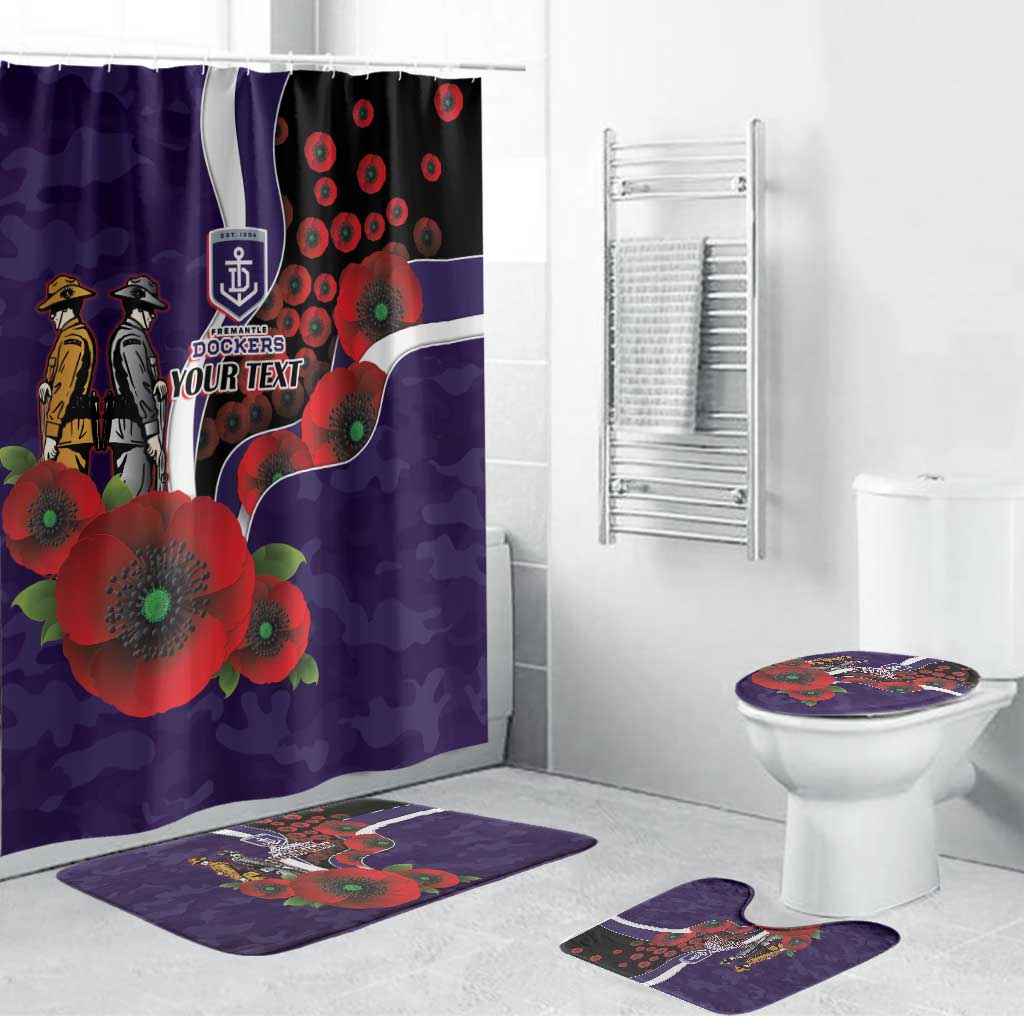 Fremantle Dockers ANZAC Personalised Bathroom Set Lest We Forget Poppy Camo