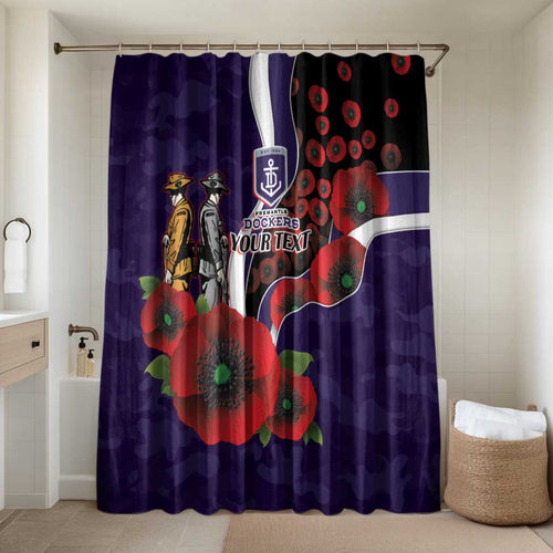 Fremantle Dockers ANZAC Personalised Bathroom Set Lest We Forget Poppy Camo