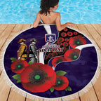 Fremantle Dockers ANZAC Personalised Beach Blanket Lest We Forget Poppy Camo