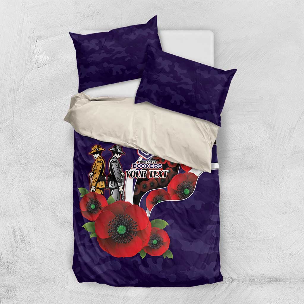 Fremantle Dockers ANZAC Personalised Bedding Set Lest We Forget Poppy Camo