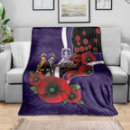 Fremantle Dockers ANZAC Personalised Blanket Lest We Forget Poppy Camo