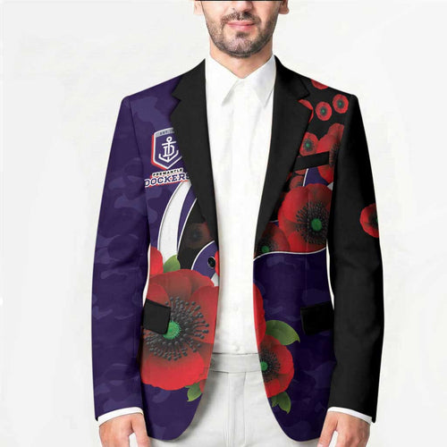 Fremantle Dockers ANZAC Personalised Blazer Lest We Forget Poppy Camo