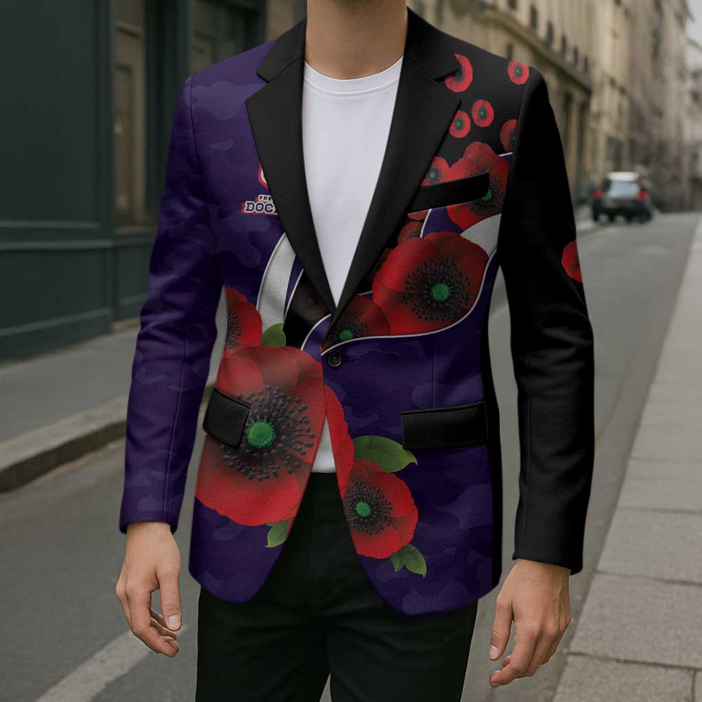 Fremantle Dockers ANZAC Personalised Blazer Lest We Forget Poppy Camo