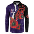 Fremantle Dockers ANZAC Personalised Button Sweatshirt Lest We Forget Poppy Camo