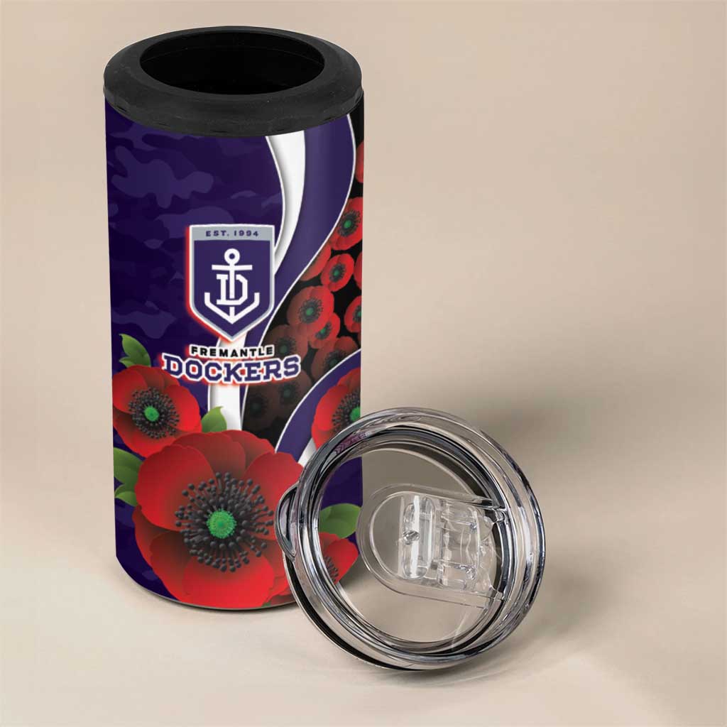 Fremantle Dockers ANZAC Personalised 4 in 1 Can Cooler Tumbler Lest We Forget Poppy Camo
