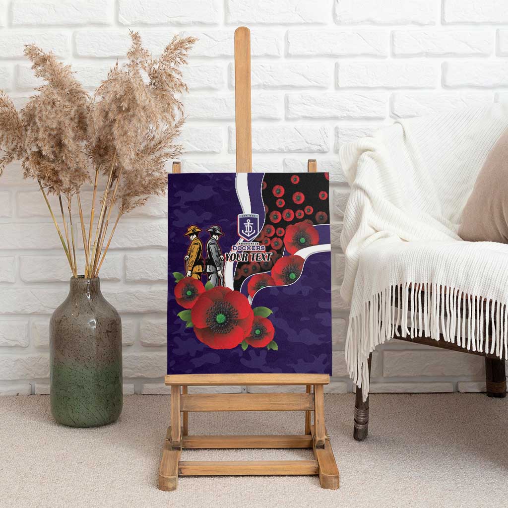 Fremantle Dockers ANZAC Personalised Canvas Wall Art Lest We Forget Poppy Camo