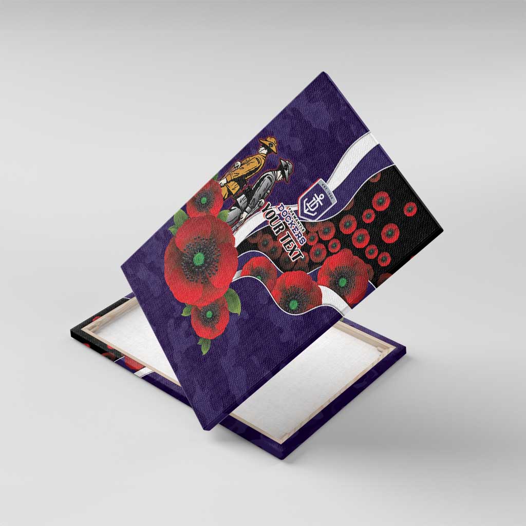 Fremantle Dockers ANZAC Personalised Canvas Wall Art Lest We Forget Poppy Camo