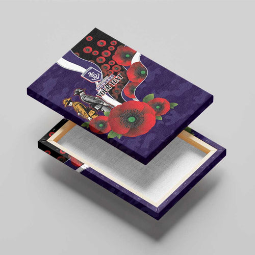 Fremantle Dockers ANZAC Personalised Canvas Wall Art Lest We Forget Poppy Camo