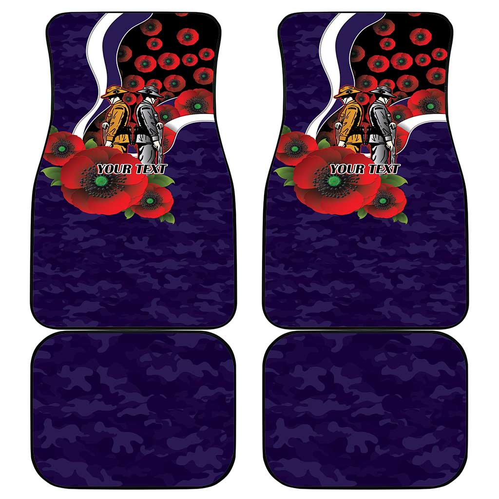 Fremantle Dockers ANZAC Personalised Car Mats Lest We Forget Poppy Camo