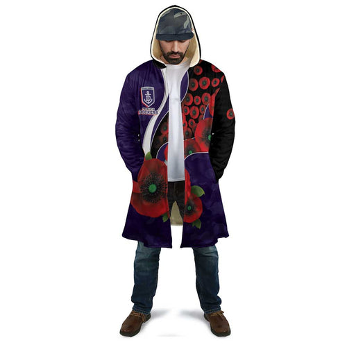 Fremantle Dockers ANZAC Personalised Cloak Lest We Forget Poppy Camo