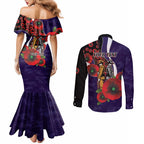 Fremantle Dockers ANZAC Personalised Couples Matching Mermaid Dress and Long Sleeve Button Shirt Lest We Forget Poppy Camo
