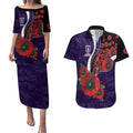 Fremantle Dockers ANZAC Personalised Couples Matching Puletasi and Hawaiian Shirt Lest We Forget Poppy Camo