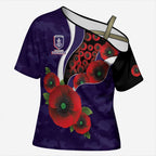 Fremantle Dockers ANZAC Personalised Cross Shoulder Shirt Lest We Forget Poppy Camo