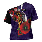 Fremantle Dockers ANZAC Personalised Cross Shoulder Shirt Lest We Forget Poppy Camo