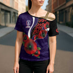 Fremantle Dockers ANZAC Personalised Cross Shoulder Shirt Lest We Forget Poppy Camo
