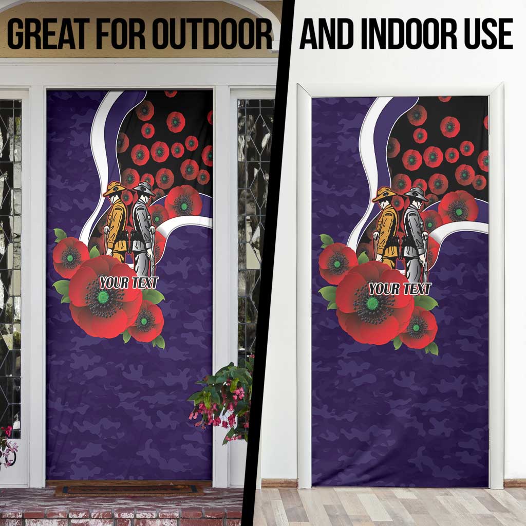 Fremantle Dockers ANZAC Personalised Door Cover Lest We Forget Poppy Camo