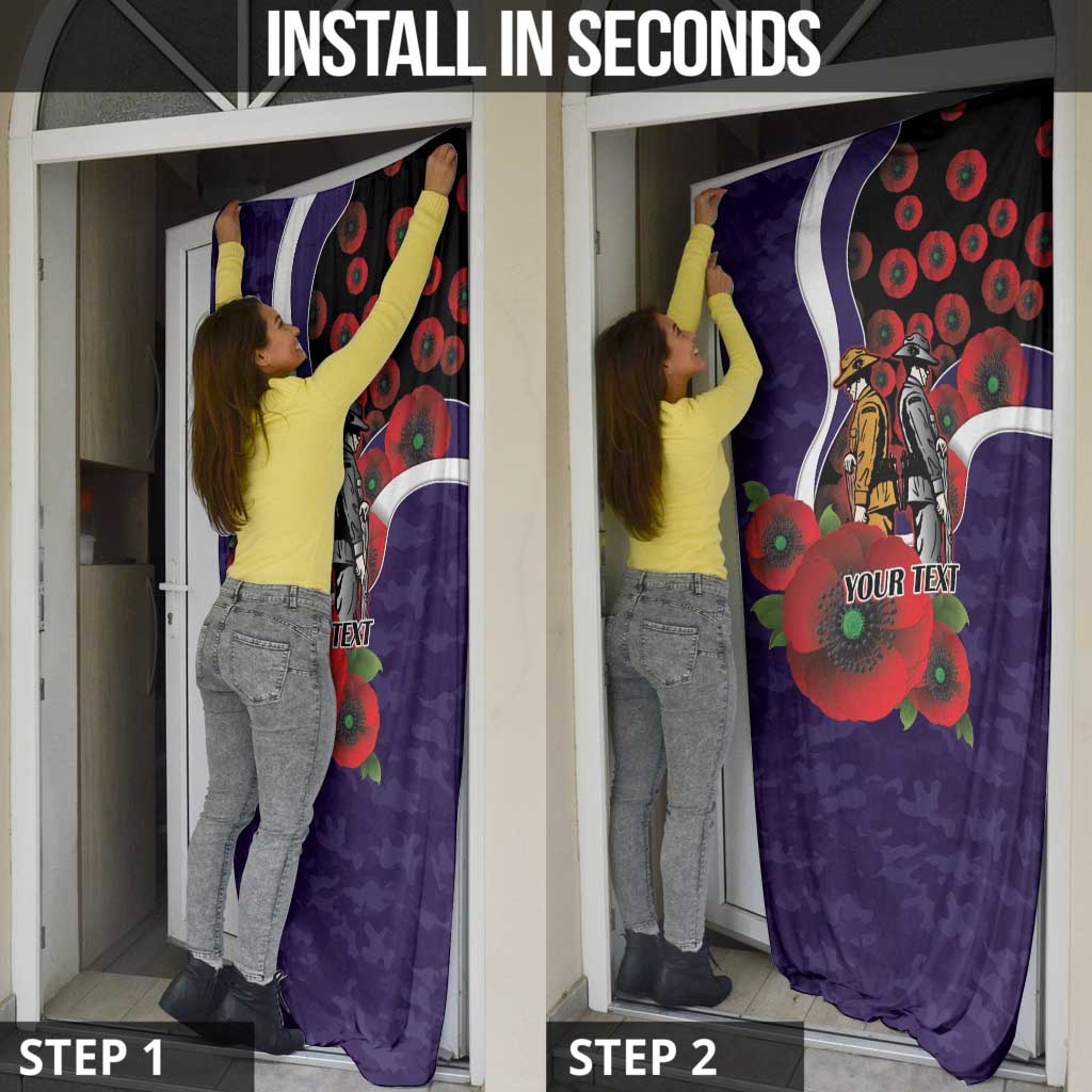 Fremantle Dockers ANZAC Personalised Door Cover Lest We Forget Poppy Camo
