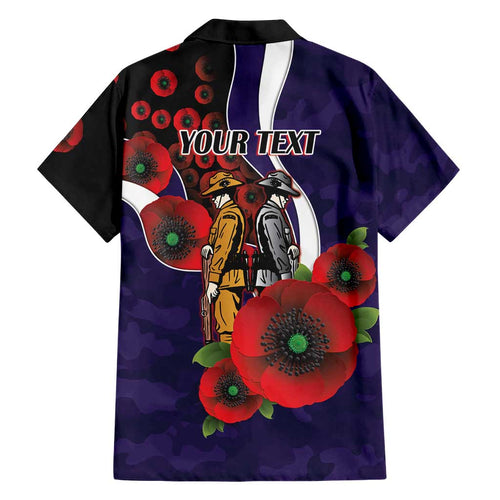 Fremantle Dockers ANZAC Personalised Family Matching Mermaid Dress and Hawaiian Shirt Lest We Forget Poppy Camo