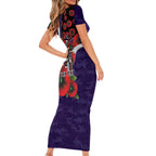 Fremantle Dockers ANZAC Personalised Family Matching Short Sleeve Bodycon Dress and Hawaiian Shirt Lest We Forget Poppy Camo