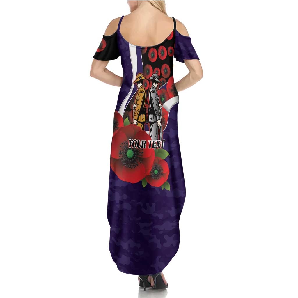 Fremantle Dockers ANZAC Personalised Family Matching Summer Maxi Dress and Hawaiian Shirt Lest We Forget Poppy Camo