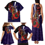 Fremantle Dockers ANZAC Personalised Family Matching Tank Maxi Dress and Hawaiian Shirt Lest We Forget Poppy Camo