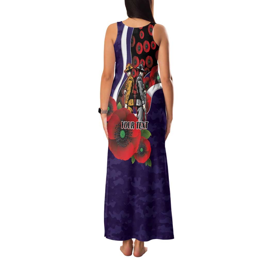 Fremantle Dockers ANZAC Personalised Family Matching Tank Maxi Dress and Hawaiian Shirt Lest We Forget Poppy Camo