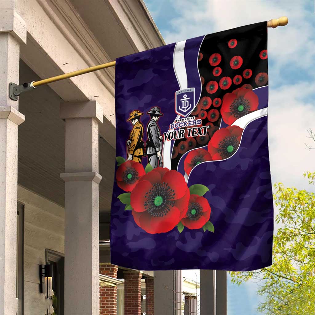 Fremantle Dockers ANZAC Personalised Garden Flag Lest We Forget Poppy Camo