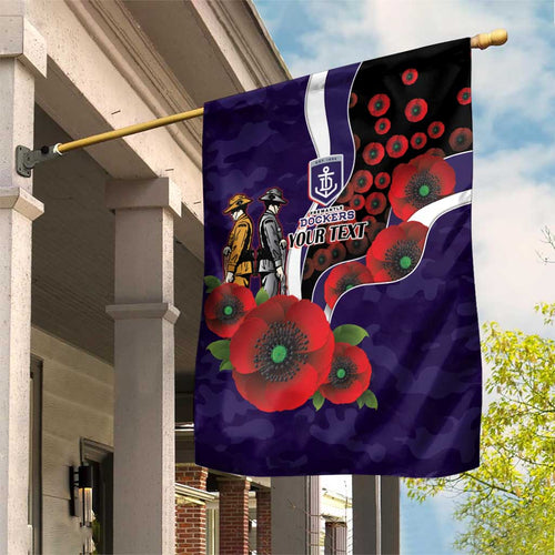 Fremantle Dockers ANZAC Personalised Garden Flag Lest We Forget Poppy Camo