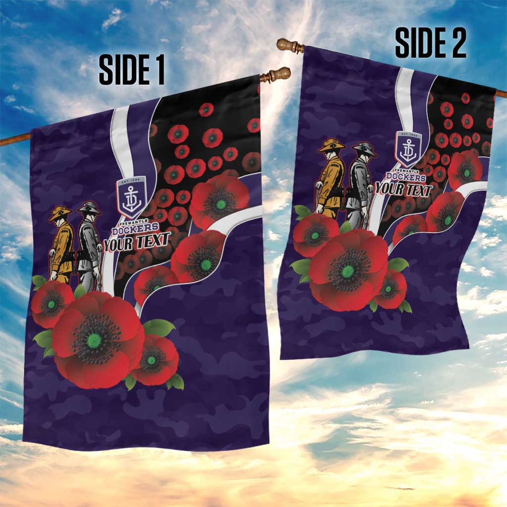 Fremantle Dockers ANZAC Personalised Garden Flag Lest We Forget Poppy Camo