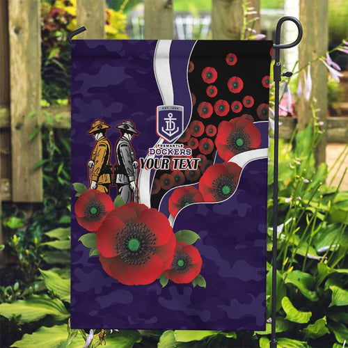 Fremantle Dockers ANZAC Personalised Garden Flag Lest We Forget Poppy Camo