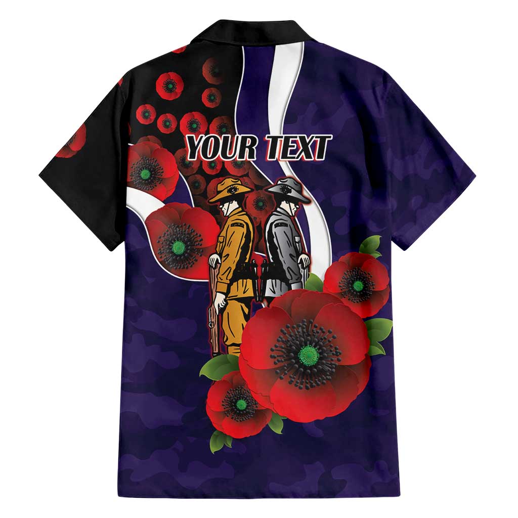 Fremantle Dockers ANZAC Personalised Hawaiian Shirt Lest We Forget Poppy Camo