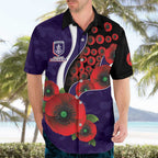 Fremantle Dockers ANZAC Personalised Hawaiian Shirt Lest We Forget Poppy Camo