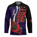 Fremantle Dockers ANZAC Personalised Hockey Jersey Lest We Forget Poppy Camo
