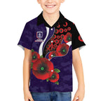 Fremantle Dockers ANZAC Personalised Kid Hawaiian Shirt Lest We Forget Poppy Camo